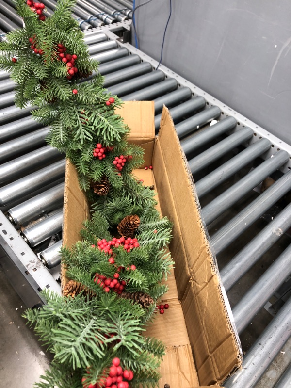 Photo 2 of 40in. Pines, Red Berries and Pinecones Artificial Christmas Garland