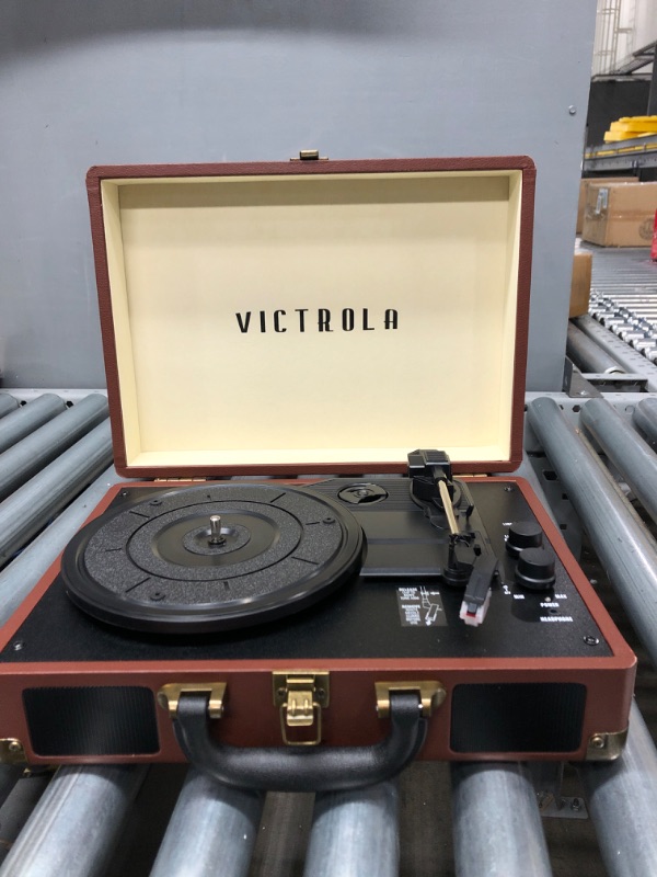 Photo 2 of Victrola Journey+ Bluetooth Suitcase Record Player, Dark Brown (VSC-400SB-DBR-SDF) Dark Brown Record Player