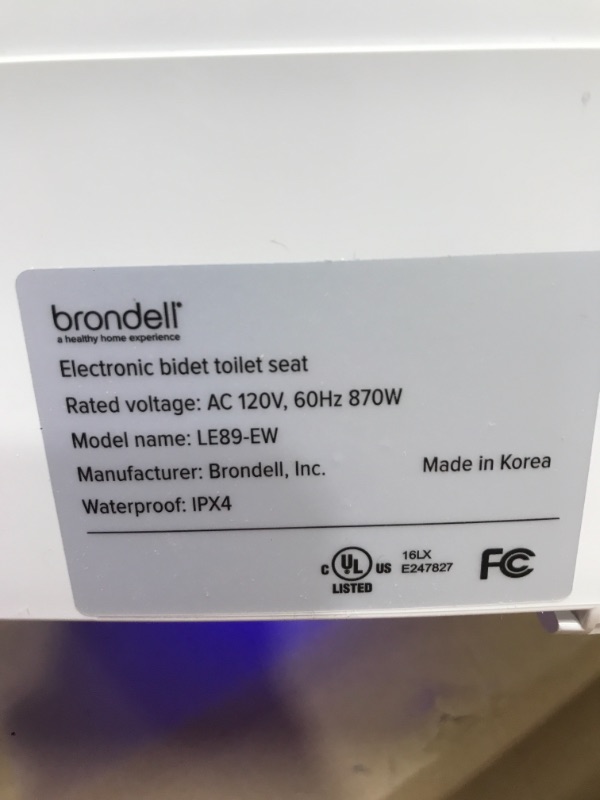 Photo 5 of Brondell LE89 Swash Electronic Bidet Seat LE89, Fits Elongated Toilets, White – Side Arm Control, Warm Air Dryer, Strong Wash Mode, Stainless-Steel Nozzle, Nightlight and Easy Installation, LE89 LE89 Elongated