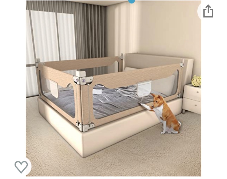 Photo 1 of Bed Rails for Toddlers, Extra Tall Specially Designed for Twin, Full, Queen, King Size - Safety Bed Guard Rails for Kids (One Side 78.74" x 27", Khaki)