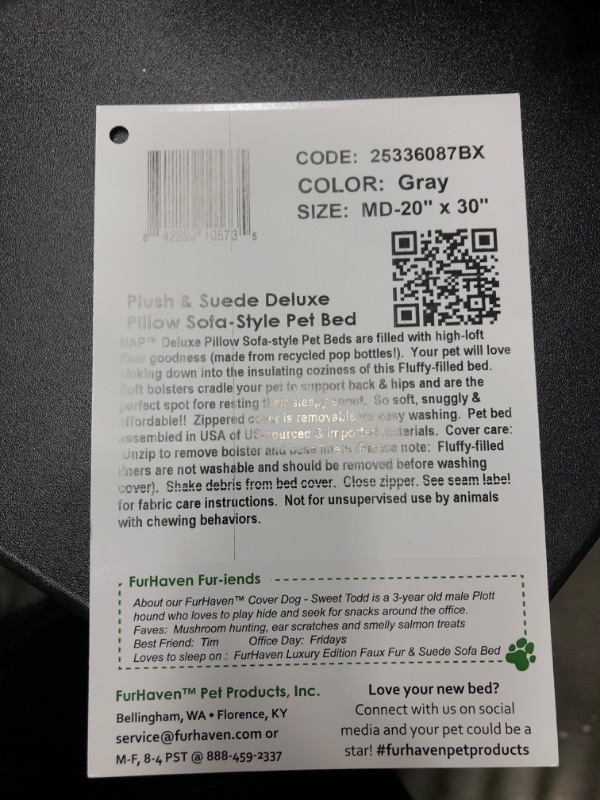Photo 6 of Furhaven Sofa-Style Dog Beds for Small/Medium/Large Dogs & Cats - Orthopedic, Cooling Gel, Memory Foam, & More
