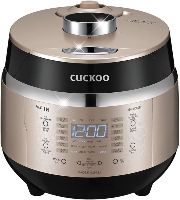 Photo 1 of CUCKOO CRP-EHSS0309FG | 3-Cup (Uncooked) Induction Heating Pressure Rice Cooker | 15 Menu Options, Auto-Clean, Voice Guide, Made in Korea | Gold
