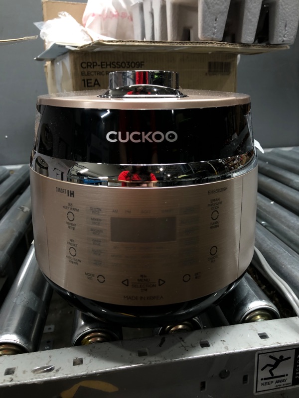 Photo 2 of CUCKOO CRP-EHSS0309FG | 3-Cup (Uncooked) Induction Heating Pressure Rice Cooker | 15 Menu Options, Auto-Clean, Voice Guide, Made in Korea | Gold
