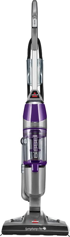 Photo 1 of Bissell Symphony Pet Steam Mop and Steam Vacuum Cleaner for Hardwood and Tile Floors, with Microfiber Mop Pads, 1543A,Purple
