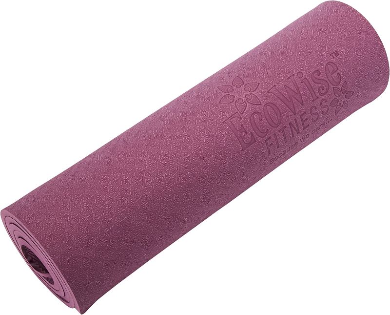 Photo 1 of Fitness First EcoWise Premium Exercise Workout Mats, 23" x 69" x 5/8", Plum
