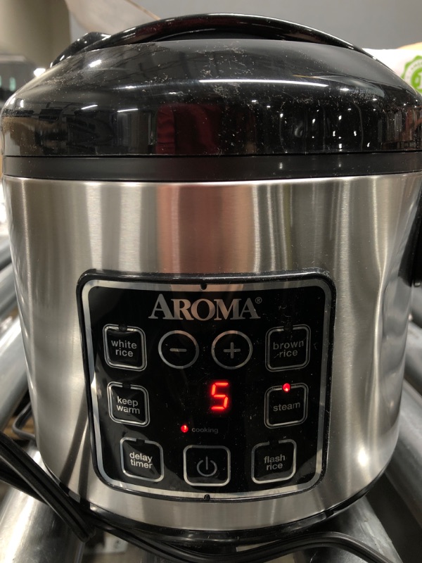 Photo 6 of Aroma Housewares ARC-914SBD Digital Cool-Touch Rice Grain Cooker and Food Steamer, Stainless, Silver, 4-Cup (Uncooked) / 8-Cup (Cooked)
