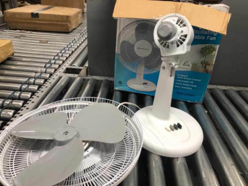 Photo 2 of 16 in. White Oscillating Table Fan with Adjustable Tilt
*PARTS ONLY*
