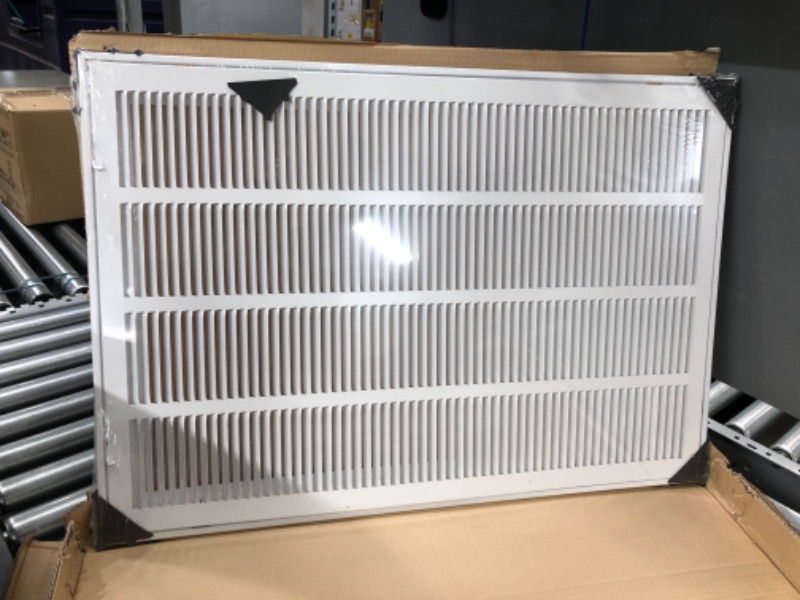 Photo 2 of 20"W x 30"H [Duct Opening Measurements] Steel Return Air Filter Grille (HD Series) Removable Door | for 1-inch Filters, Vent Cover Grill, White, Outer Dimensions: 22 5/8"W X 32 5/8"H for 20x30 Opening
