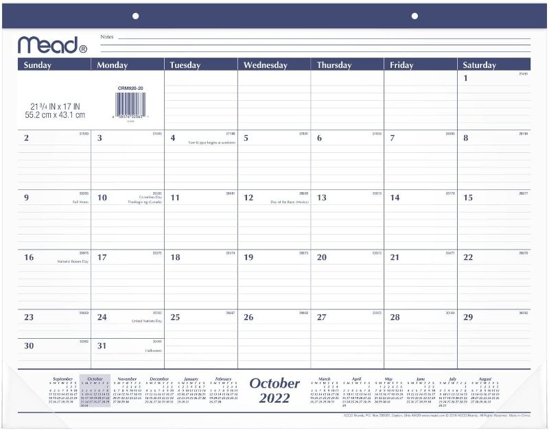 Photo 1 of Mead 2023 Desk Calendar, Desk Pad, 21-3/4" x 17", Standard, Basic (CRM92020) 2023 New Edition