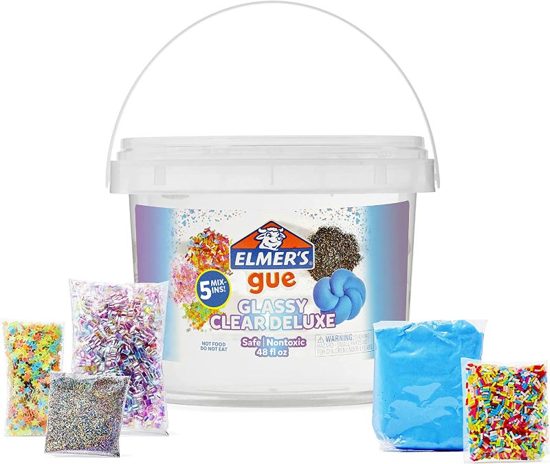 Photo 1 of Elmer's GUE Premade Includes 5 Sets of Slime Add-ins, 3 Lb. Bucket, Glassy Clear
