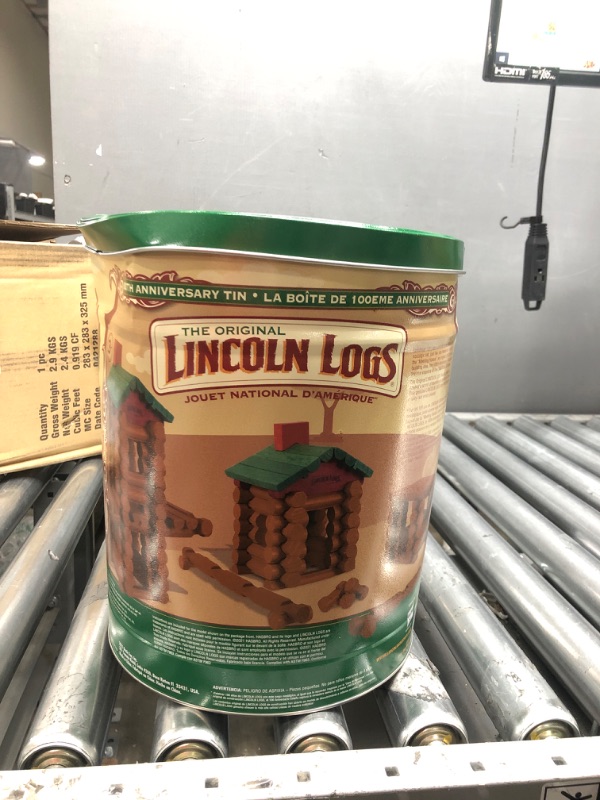 Photo 1 of Lincoln Logs – 100th Anniversary Tin, 111 Pieces, Real Wood Logs - Ages 3+ - Best Retro Building Gift Set For Boys/Girls - Creative Construction Engineering - Preschool Education Toy
