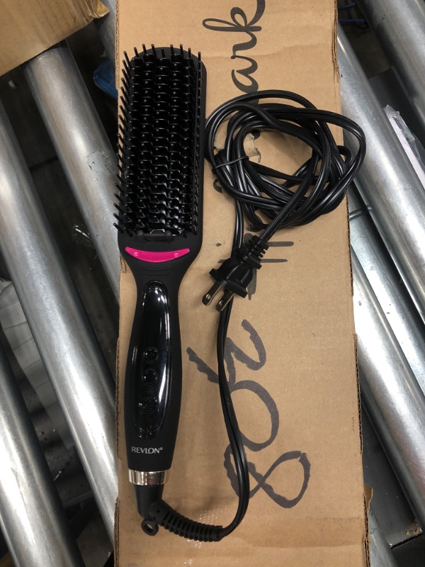 Photo 3 of Revlon Hair Straightening and Styling Brush | Great for Second Day Styling (4-1/2 in)
