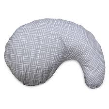 Photo 1 of Boppy Nursing Pillow and Positioner—Original | gray | Breastfeeding, Bottle Feeding, Baby Support | with Removable Cotton Blend Cover | Awake-Time Support