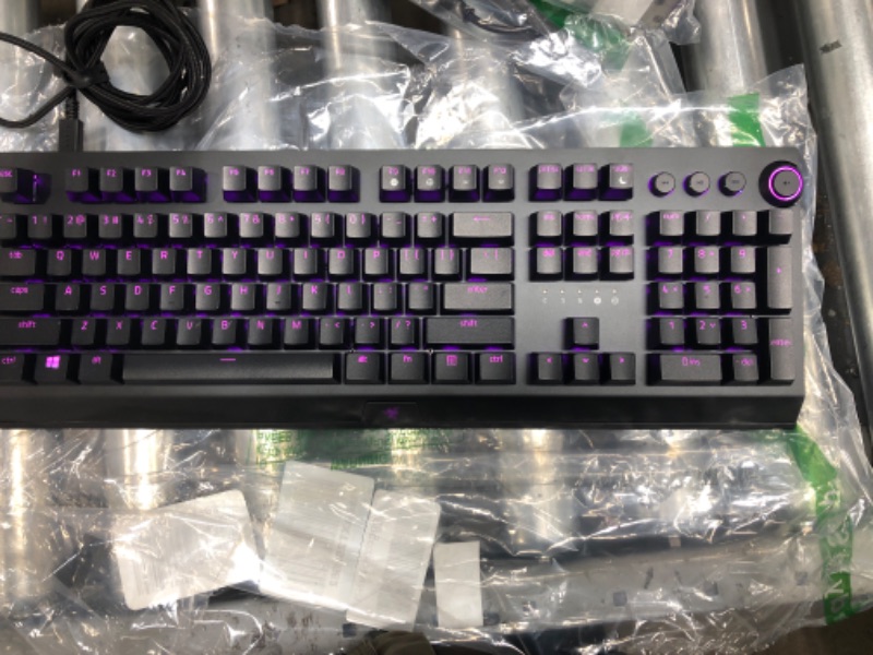 Photo 2 of Razer Huntsman Elite Gaming Keyboard: Fast Keyboard Switches - Linear Optical Switches - Chroma RGB Lighting - Magnetic Plush Wrist Rest - Dedicated Media Keys & Dial - Classic Black
