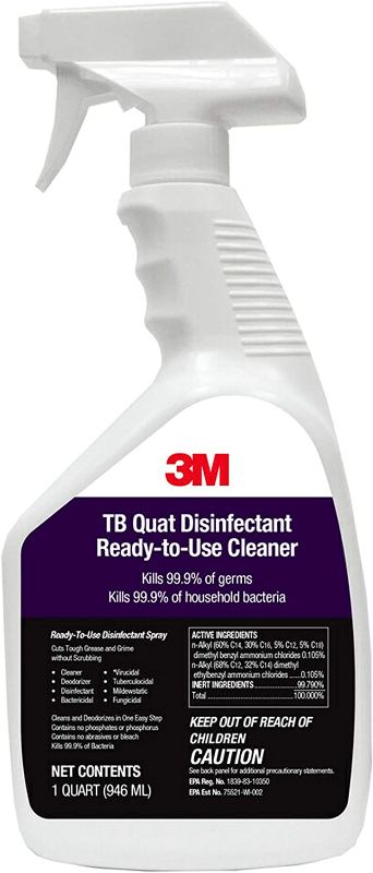 Photo 1 of 3M TB Quat Disinfectant Spray, Ready-to-Use Cleaner, Kills 99.9% of Germs, 1 Spray Bottle, 1 qt 6 PACK 
