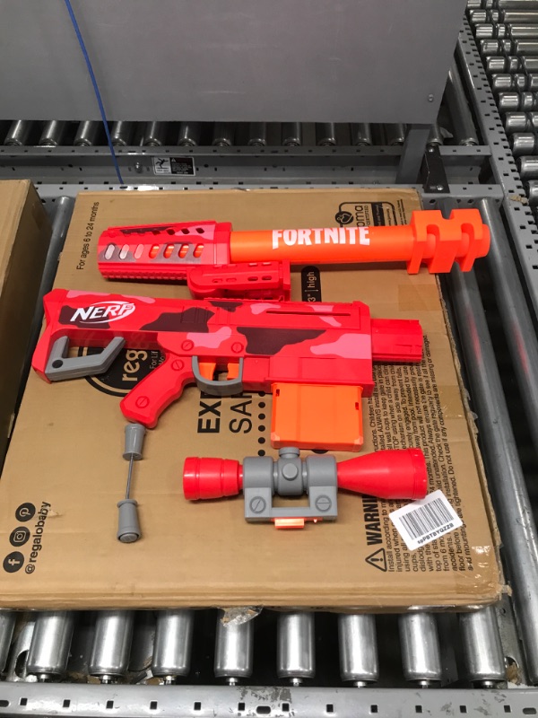 Photo 2 of NERF Fortnite Heavy SR Blaster, Longest Fortnite Blaster Ever, Removable Scope, Bolt Action, 6 Official Mega Darts, 6-Dart Clip Frustration Free Packaging