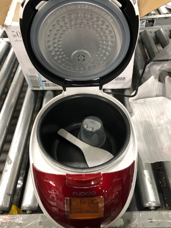 Photo 1 of CUCKOO CR-0655F | 6-Cup (Uncooked) Micom Rice Cooker | 12 Menu Options: White Rice, Brown Rice & More, Nonstick Inner Pot, Designed in Korea | Red/White