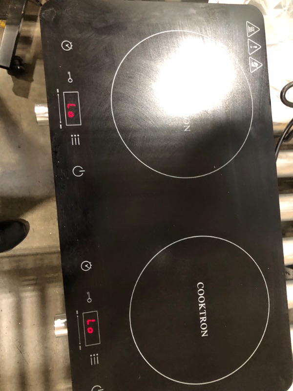 Photo 3 of COOKTRON Double Induction Cooktop Burner, 1800w 2 burner Induction Cooker Cooktop, 10 Temperature 9 Power Settings Portable Electric Countertop Burner Touch Stove with Child Safety Lock & Timer
