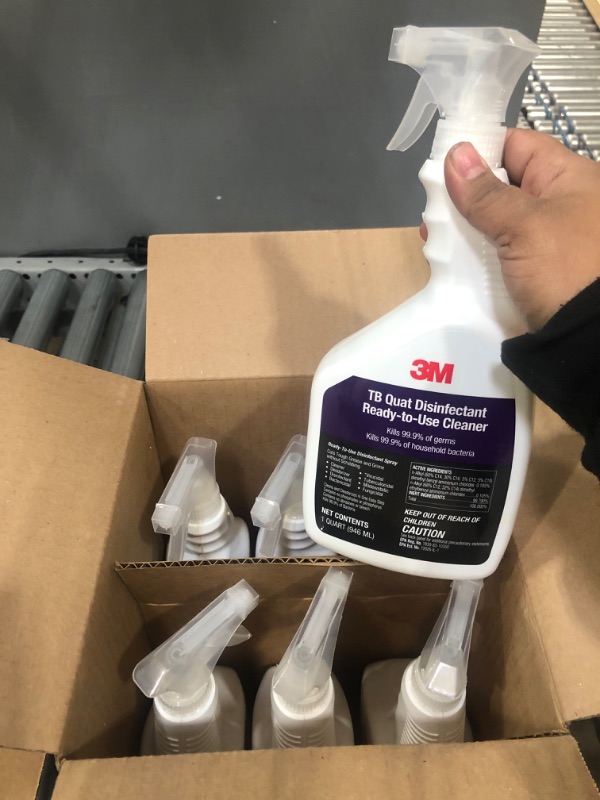 Photo 1 of 3M TB Quat Disinfectant Spray, Ready-to-Use Cleaner, Kills 99.9% of Germs, 6 Spray Bottle, 1 qt