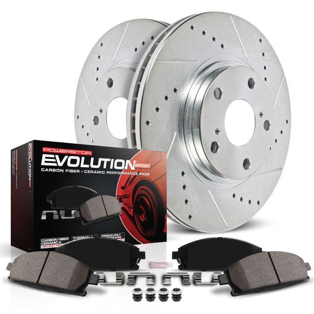 Photo 1 of Power Stop K5503 Rear Z23 Carbon Fiber Brake Pads with Drilled & Slotted Brake Rotors Kit