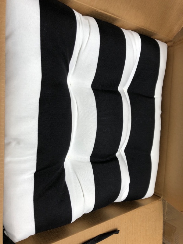 Photo 1 of 16X16 BLACK/WHITE STRIPE SEAT CUSHIONS