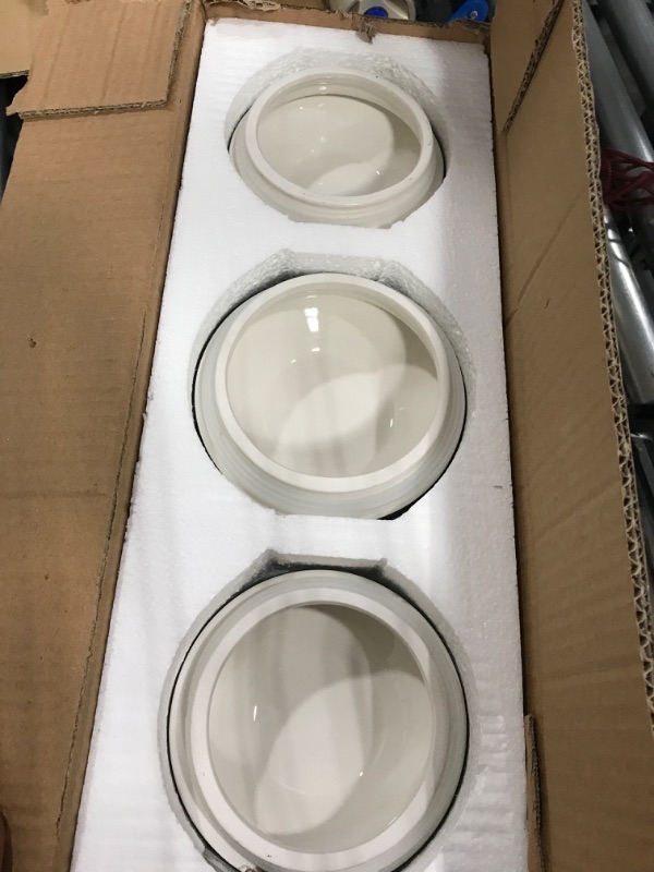 Photo 2 of American Atelier Canister Set 3-Piece Ceramic Jars in Small, Medium, Large with Airtight Lids for Cookies, Candy, Coffee, Flour, Sugar, Rice, Pasta, Cereal & More (Farm House) 6x8" Farm House