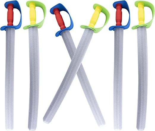 Photo 1 of Assorted Lightweight Safe Foam Toy Swords for Birthday Party Activities, Event Favors, Toy Gifts (6 Pack)
