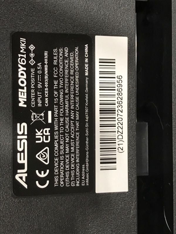 Photo 5 of ***SEE NOTES*** 
Alesis Melody 61 Key Keyboard Piano for Beginners with Speakers, Digital Piano Stand, Bench, Headphones, Microphone, Music Lessons and Demo Songs

