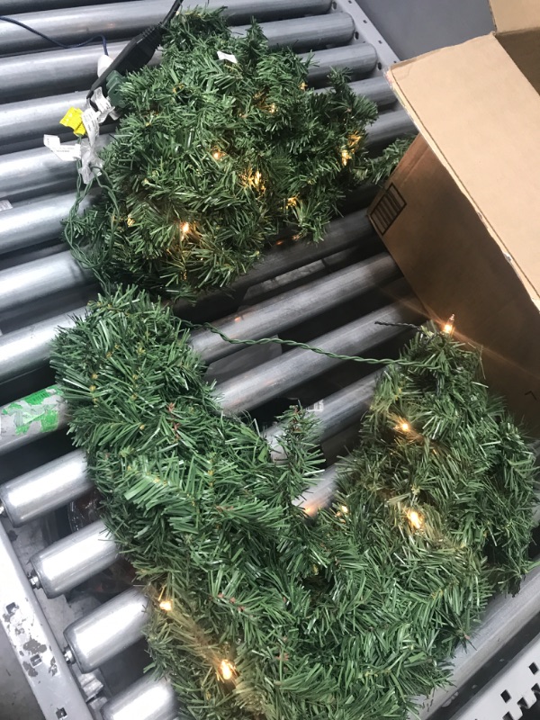 Photo 2 of **NOT FUNCTIONAL LIGHTS DONT WORK!! Home Accents Holiday 18 ft. Pre-Lit Kingston Indoor/Outdoor Garland Decoration with 70 Sparkling Warm Clear Lights
