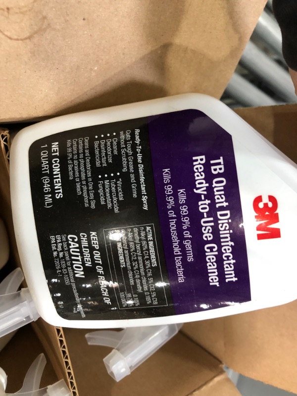 Photo 4 of 3M TB Quat Disinfectant Spray, Ready-to-Use Cleaner, Kills 99.9% of Germs, 6 Spray Bottle, 1 qt