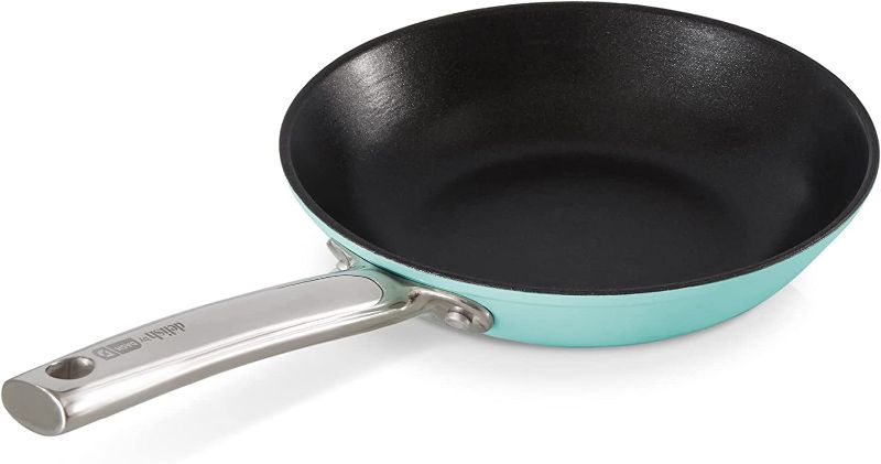 Photo 1 of Delish by Dash: 10" Lightweight Cast Iron Pan for Pancakes, sauces, vegetables, pasta, and more - Blue
