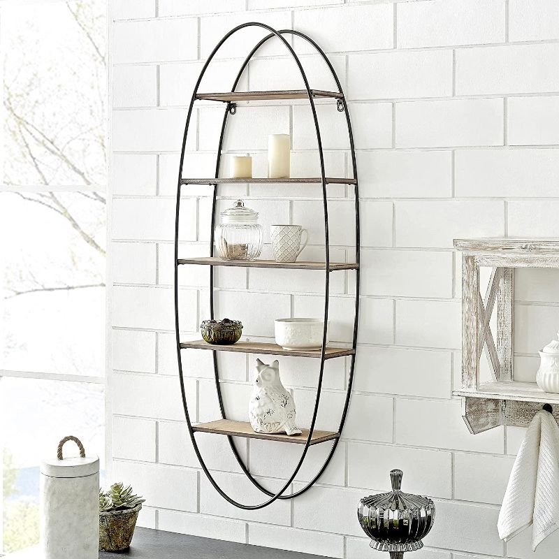 Photo 1 of FirsTime & Co. Natural Westfield Wall Shelf, Wall Mounted Floating Shelf for Bedroom, Kitchen, Living Room, Bathroom, Home Office, Wood, 16 x 6 x 43 inches
