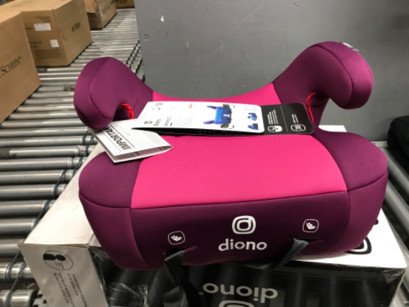 Photo 2 of Diono Solana 2 XL, Dual Latch Connectors, Lightweight Backless Belt-Positioning Booster Car Seat, 8 Years 1 Booster Seat, Pink 2019 LATCH Connect Single Pink