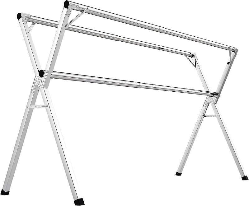 Photo 1 of 
JAUREE 63 Inches Clothes Drying Rack, Stainless Steel Garment Rack Adjustable and Foldable Space Saving Laundry Drying Rack for Indoor Outdoor with 20...
Style:X Rack
Size:63"