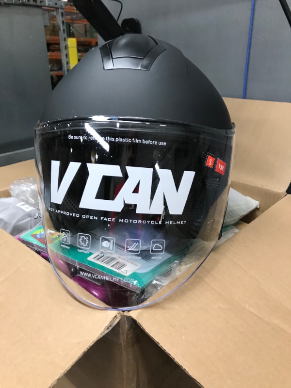 Photo 2 of 
VCAN V88 3/4 Open Face Motorcycle Scooter Helmet ECE & DOT Approved
Color:Mate Black
Size:Small