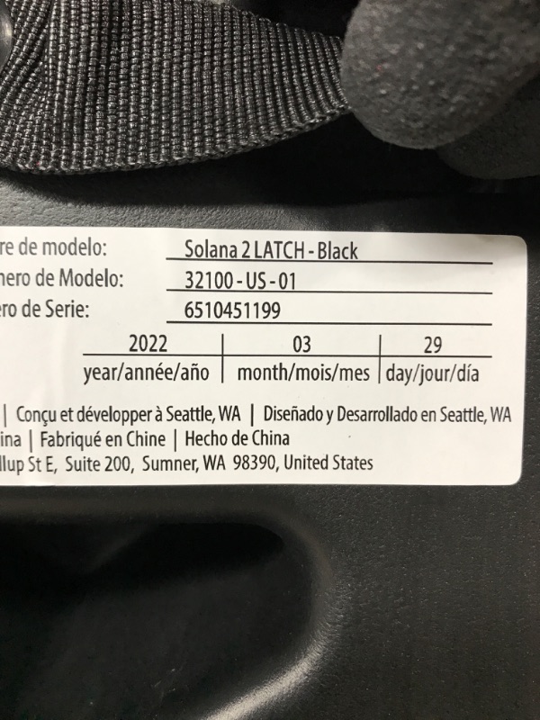 Photo 4 of Diono Solana 2 XL 2022, Dual Latch Connectors, Lightweight Backless Belt-Positioning Booster Car Seat, 8 Years 1 Booster Seat, Black NEW! LATCH Connect Single Black