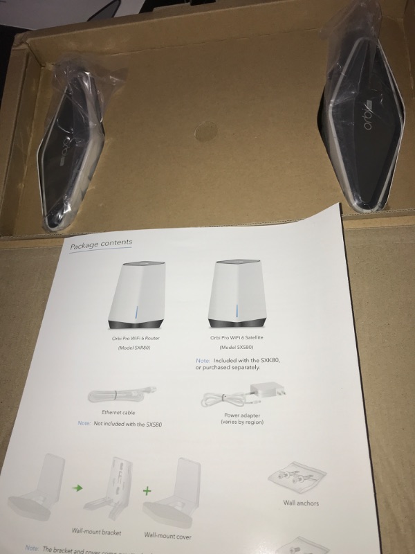 Photo 2 of NETGEAR Orbi Pro WiFi 6 Tri-band Mesh System (SXK80) | Router with 1 Satellite Extender for Business or Home | Coverage up to 6,000 sq. ft. and 60+ Devices | AX6000 802.11 AX (up to 6Gbps)