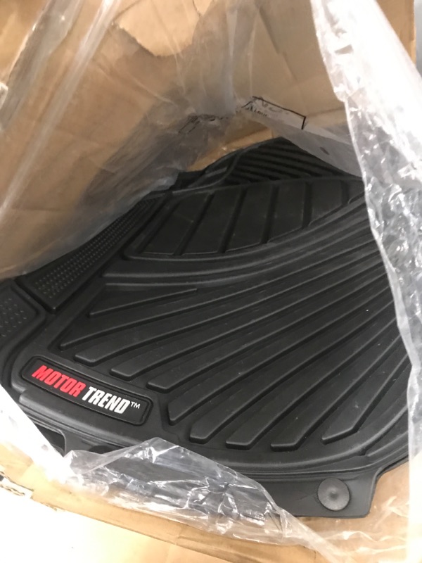 Photo 2 of Motor Trend FlexTough Performance All Weather Rubber Car Floor Mats - 3 Piece Floor Mats Automotive Liners for Cars Truck SUV, Heavy-Duty Waterproof (Black)