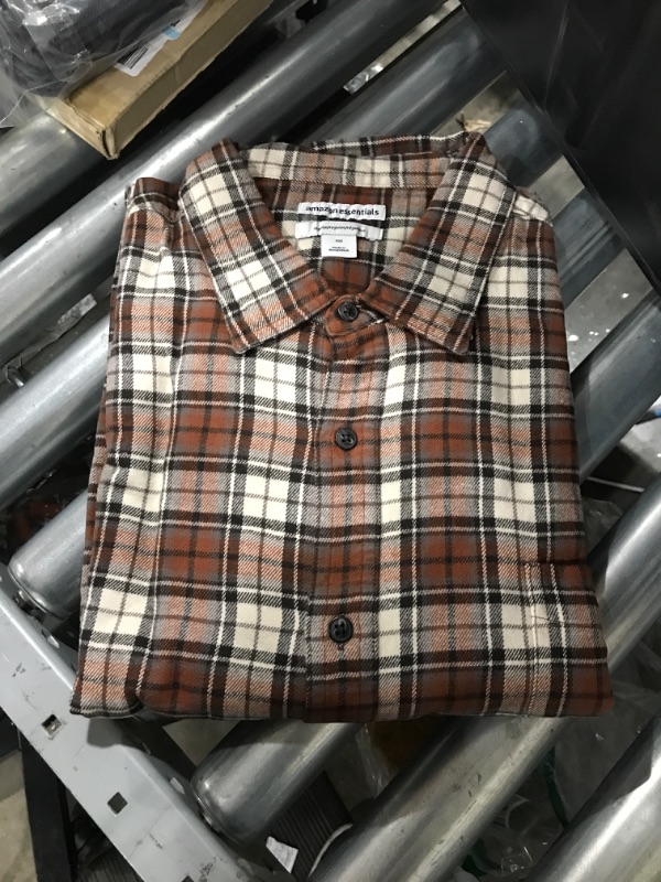 Photo 2 of Amazon Essentials Men's Long-Sleeve Flannel Shirt (Available in Plus Size) XX-Large Brown, Plaid