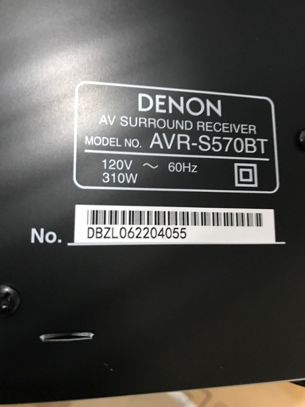 Photo 4 of Denon AVR-S570BT (2022 Model) 5.2 Channel AV Receiver - 8K Ultra HD Audio & Video, Enhanced Gaming Experience, Wireless Streaming via Built-in Bluetooth, (4) 8K HDMI Inputs, Supports eARC