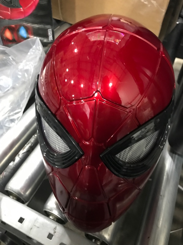 Photo 2 of ***ELECTRONICS NOT FUNCTIONAL*** Spider-Man Marvel Legends Series Iron Spider Electronic Helmet with Glowing Eyes, 6 Light Settings and Adjustable Fit , Red