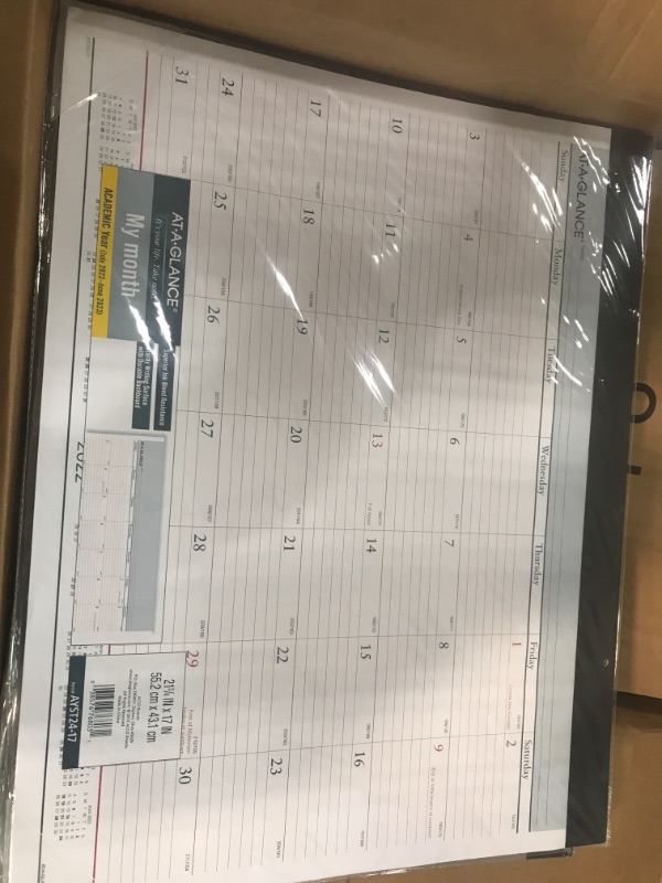 Photo 2 of AT-A-GLANCE 2022-2023 Desk Calendar, Monthly Academic Desk Pad, 21-3/4" x 17", Standard, Two-Color (AYST2417) 2022-2023 New Edition Desk - Two Color