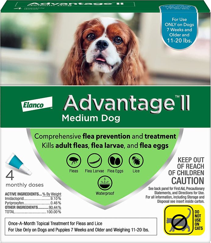 Photo 1 of Advantage II Flea Prevention and Treatment for Medium Dogs (11-20 Pounds), 4 Pack
