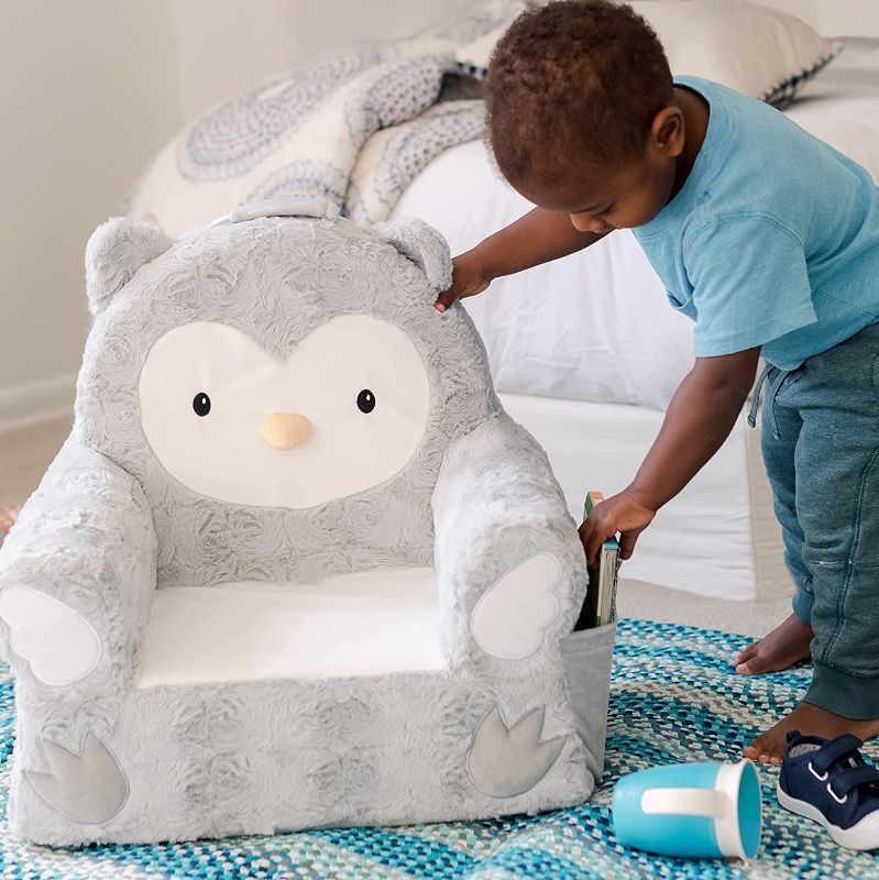 Photo 1 of oft Landing | Sweet Seats | Premium Character Chair with Carrying Handle & Side Pockets – Grey Owl