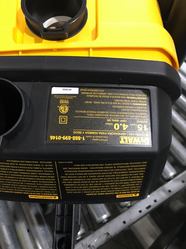 Photo 3 of DEWALT DXV04T Portable 4 gallon Wet/Dry Vaccum, Yellow