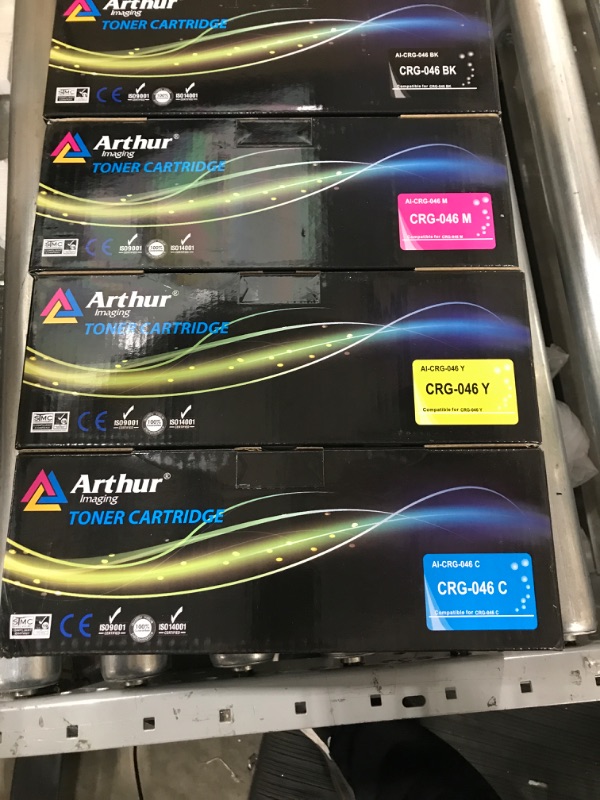 Photo 2 of Arthur Imaging Compatible Toner Cartridge Replacement for Canon 046 046H for Color ImageCLASS MF735Cdw LBP654Cdw MF731Cdw MF733Cdw Laser Printer (Black Cyan Magenta Yellow, 4-pk)