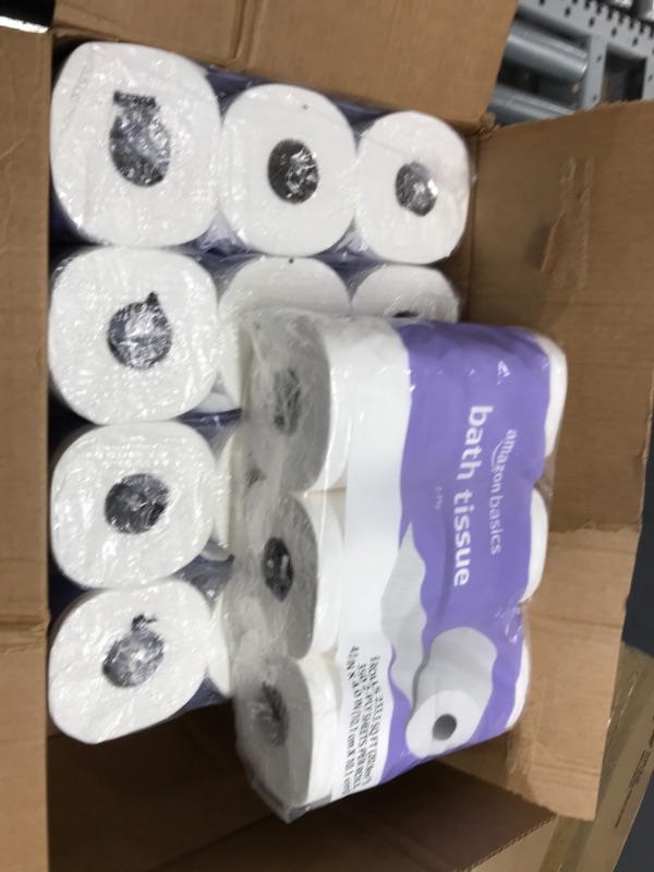Photo 2 of Amazon Basics 2-Ply Toilet Paper 5 Packs, 6 Rolls per pack (30 Rolls total) (Previously Solimo)
