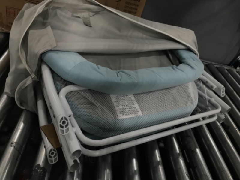 Photo 3 of Dream On Me Traveler Portable Bassinet in Starlight Blue, Lightweight and Breathable Mesh Design, Easy to Clean and Fold Baby Bassinet - Carry Bag Included
