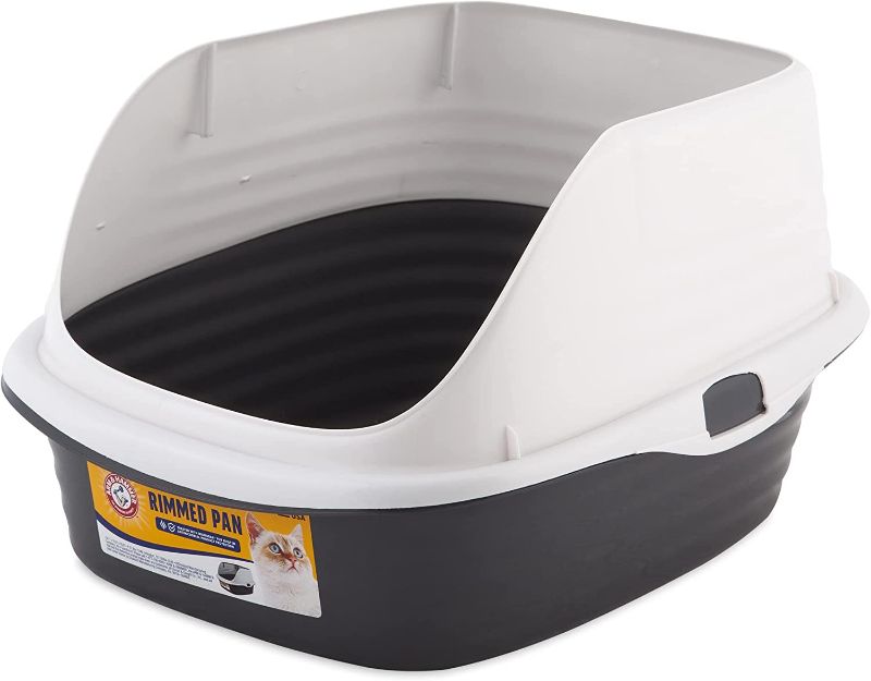 Photo 1 of Arm & Hammer Rimmed Wave Cat Litter Pan - Large Litter Box with Low Entry for Easy Access & High Rimmed Sides to Reduce Litter Scatter – For Single & Multi Cat Homes
