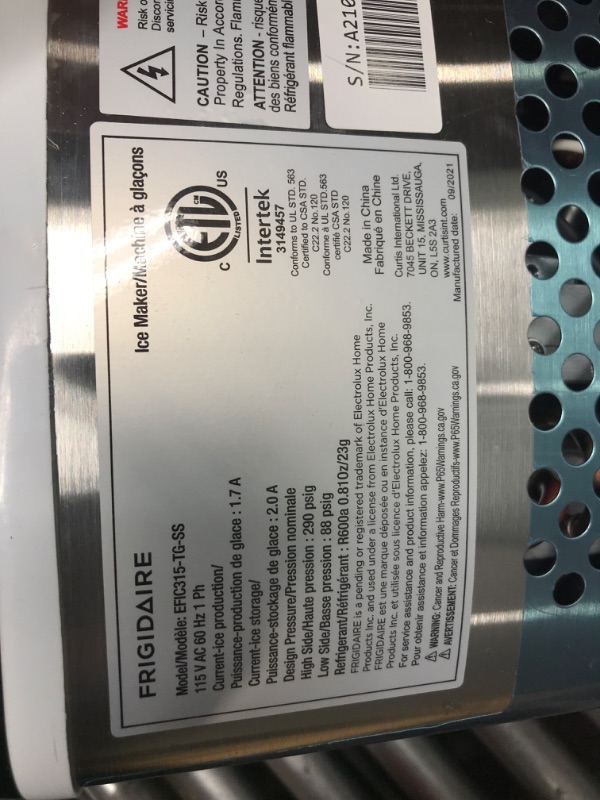 Photo 4 of Frigidaire Ice Maker - Stainless Steel

